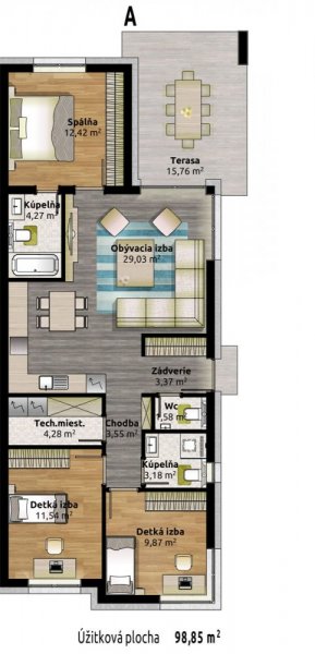 4 izbový dom A