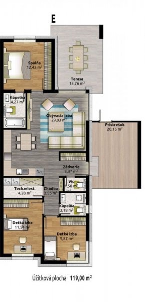 4 izbový dom E