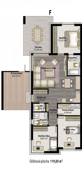 4 izbový dom F 4 izbový dom F